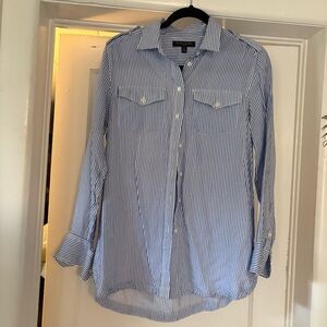 Blue Striped Women's Button-Down Shirt
